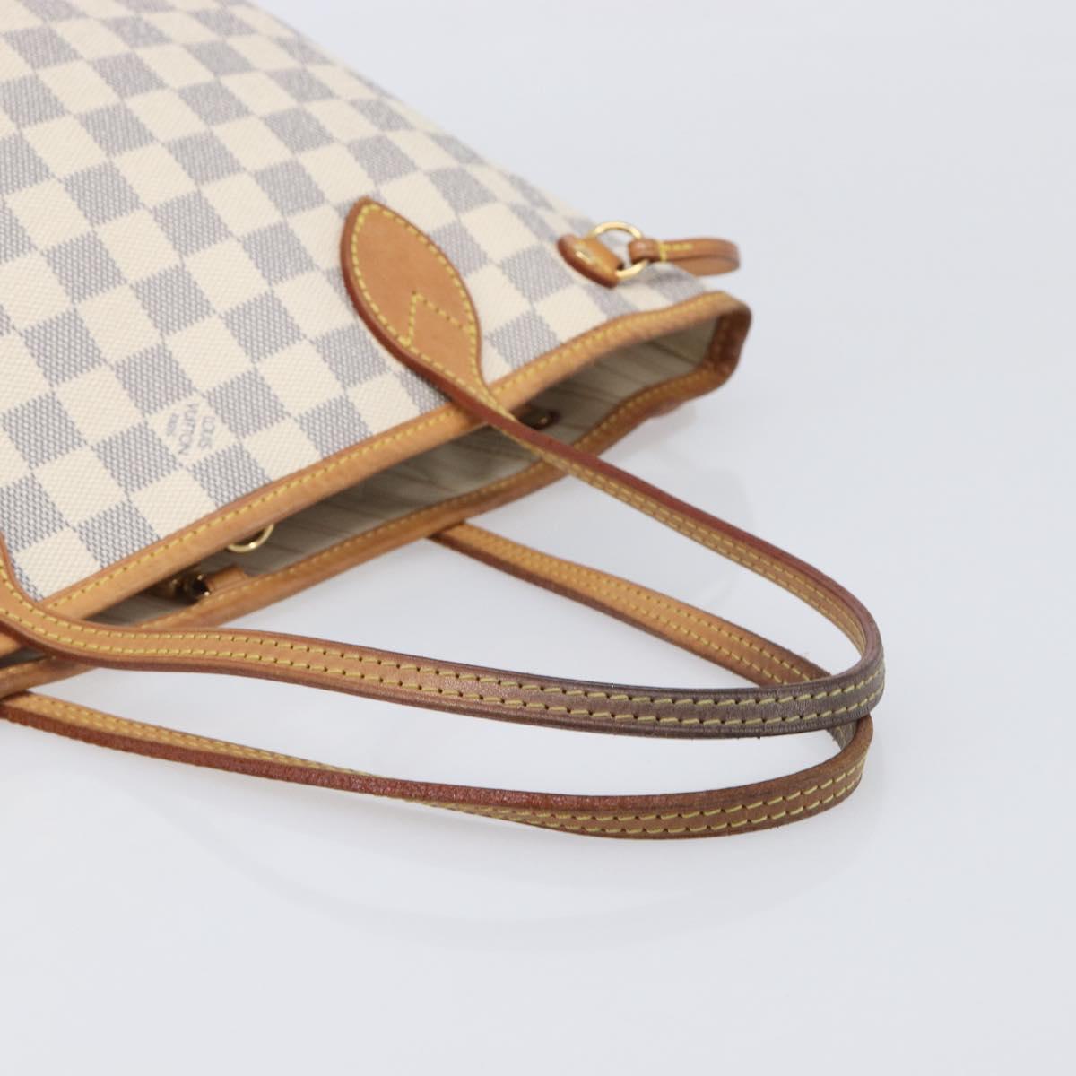 LOUIS VUITTON Damier Azur Neverfull PM Tote Bag N41362 LV Auth 204046A