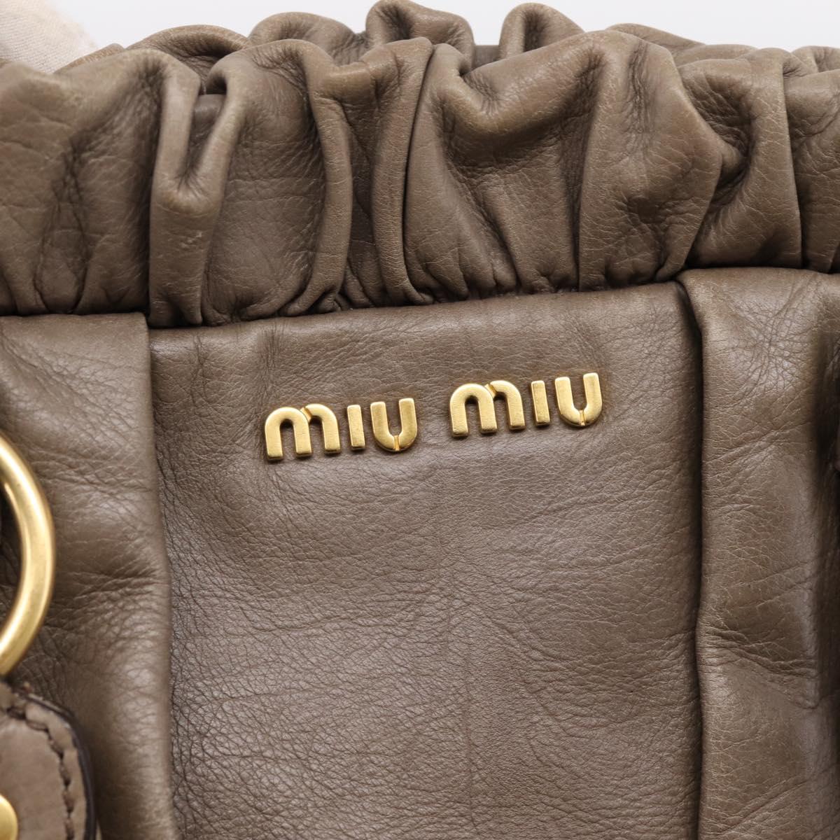 Miu Miu Tote Bag Vitter Lux 2way Beige Gold Auth 204047A