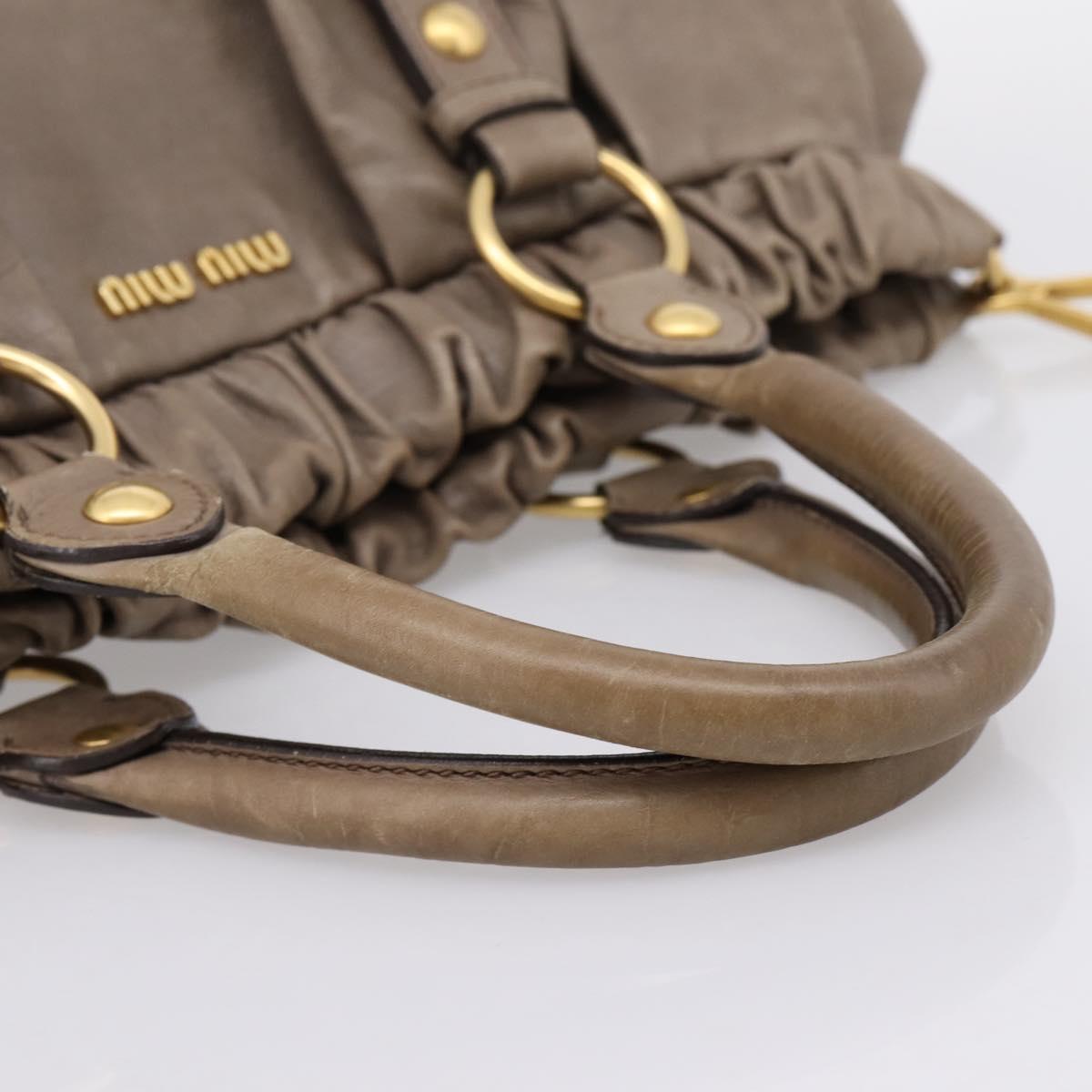 Miu Miu Tote Bag Vitter Lux 2way Beige Gold Auth 204047A