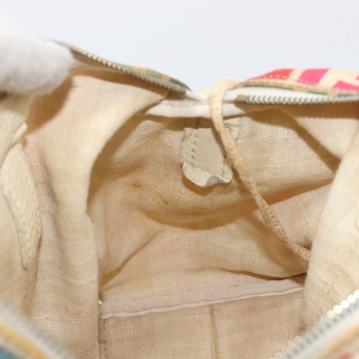 FENDI Zucca Canvas Hand Bag 2way Multicolor Gold Auth 204048A