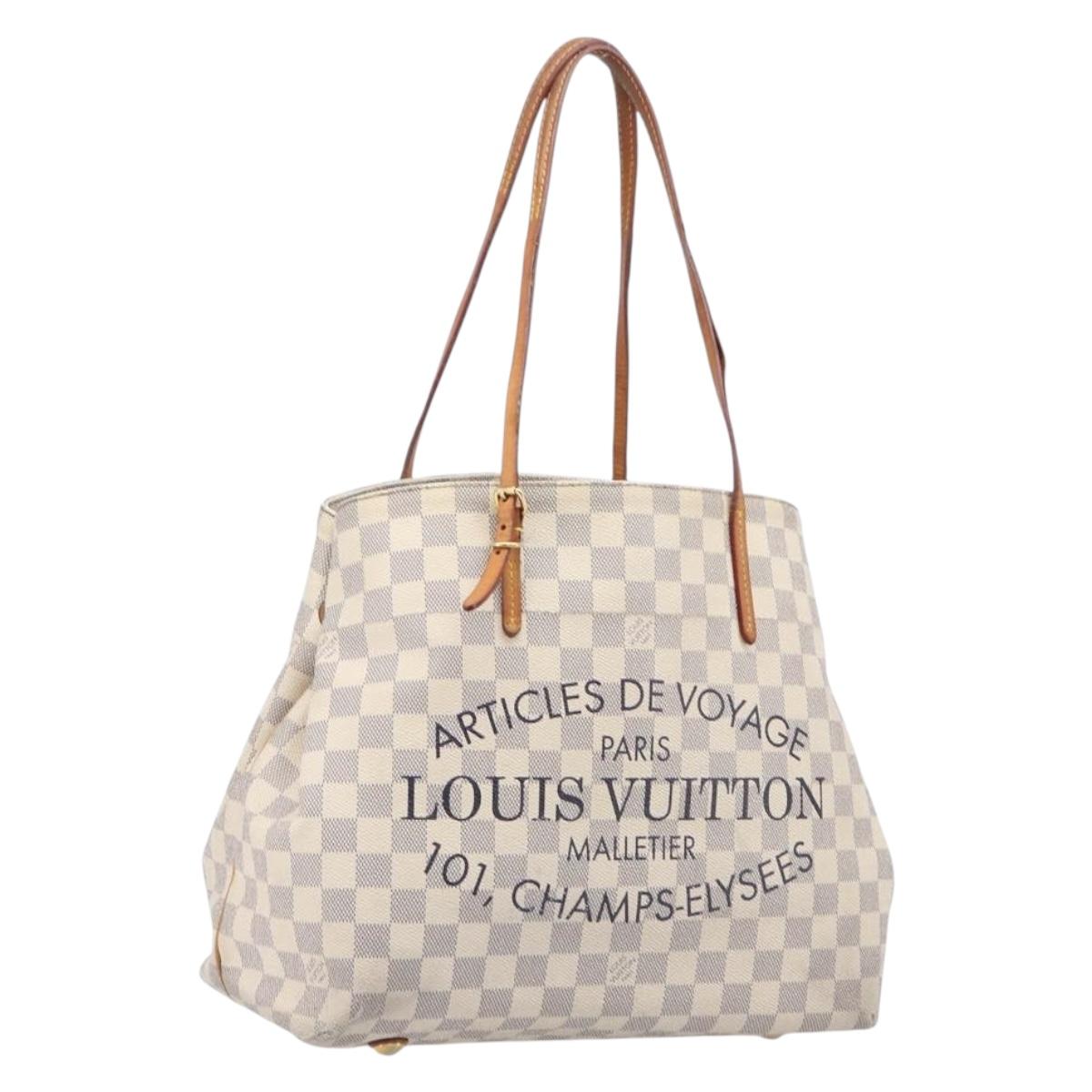 LOUIS VUITTON Damier Azur Cabas MM Shoulder Bag N41375 LV Auth 204051