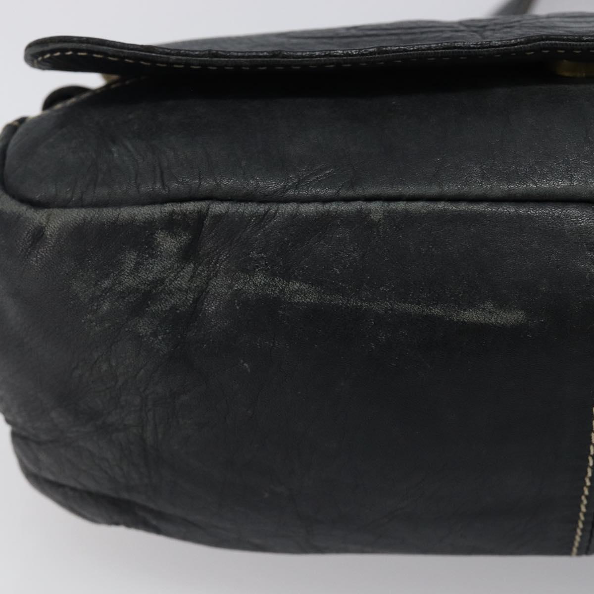 Vivienne Westwood Shoulder Bag Leather Black Auth 204052