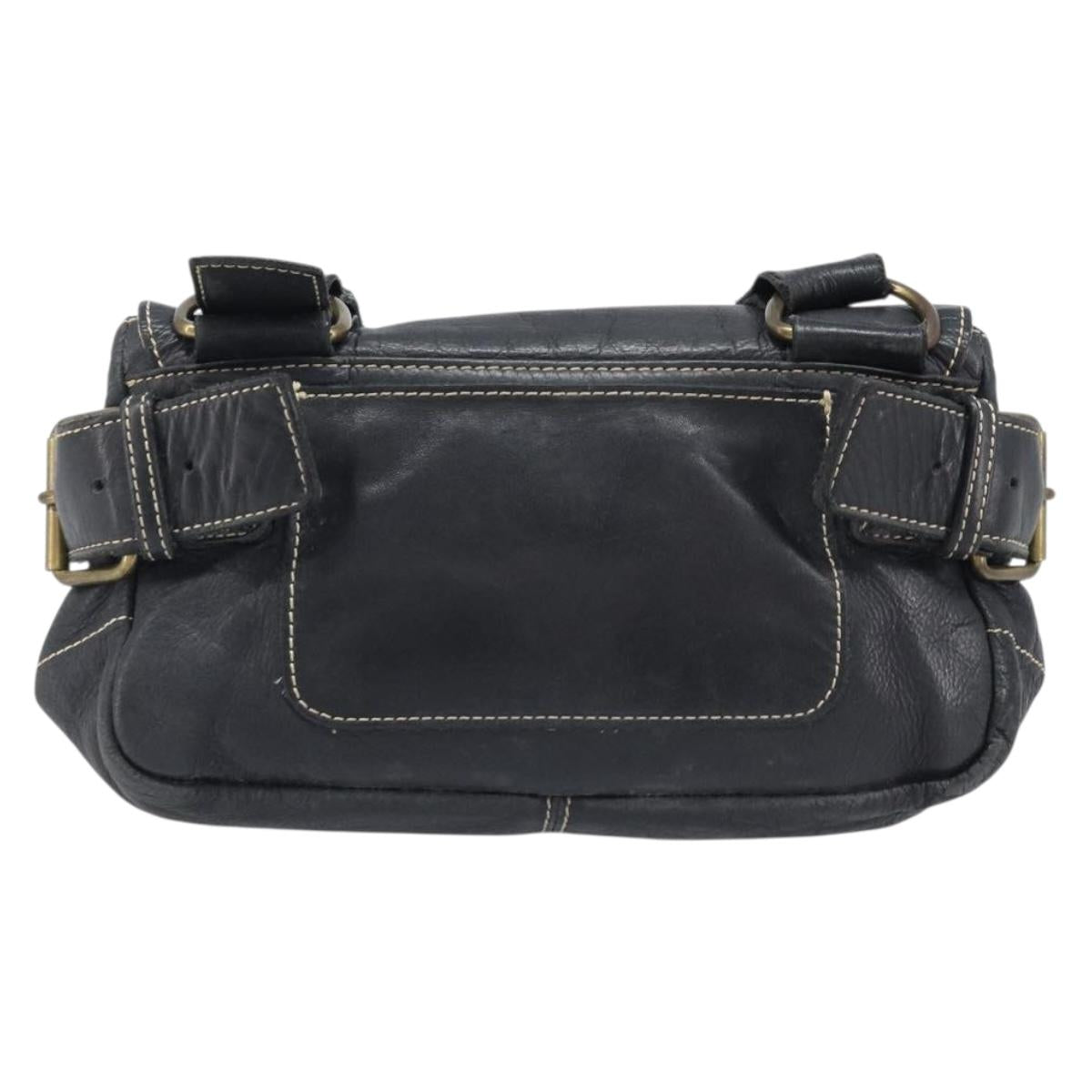 Vivienne Westwood Shoulder Bag Leather Black Auth 204052