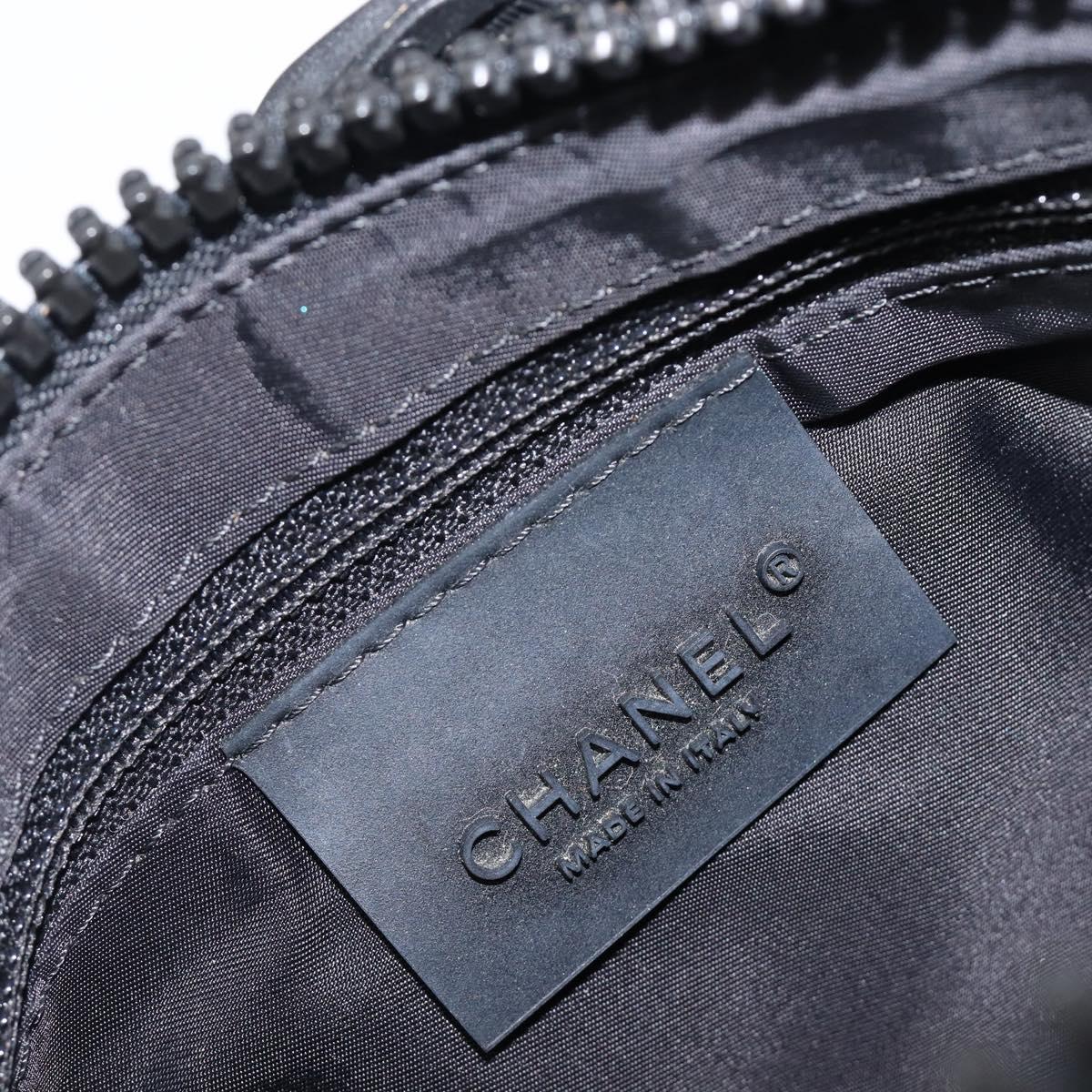 CHANEL Sports Line Shoulder Bag PVC Black CC Auth 204054