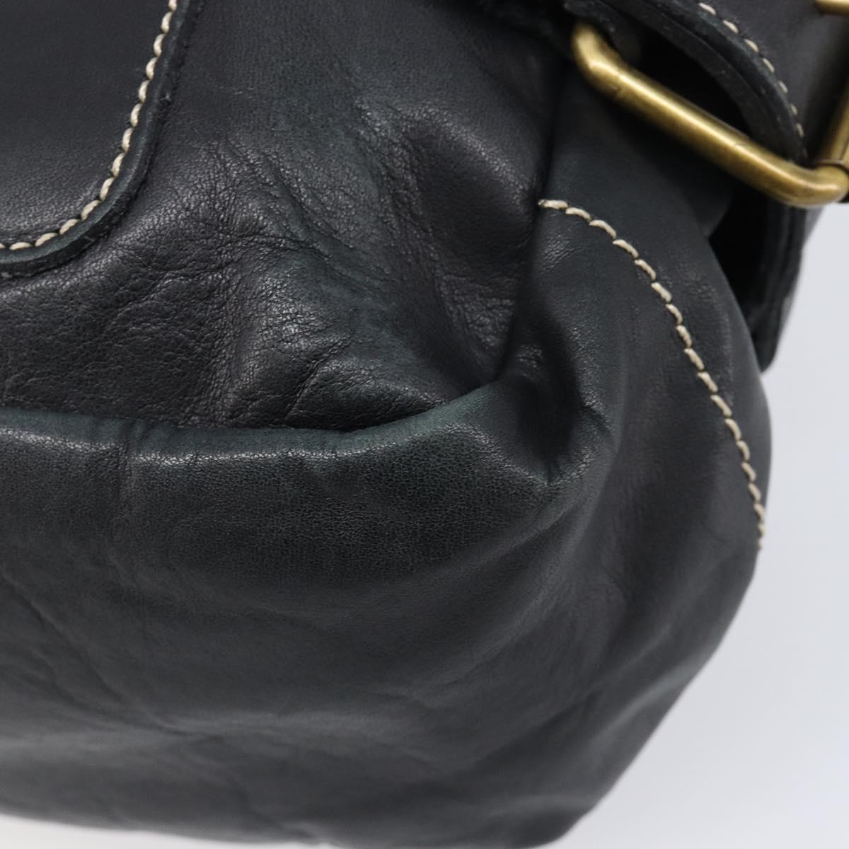 Vivienne Westwood Shoulder Bag Leather Black Gold Auth 204055
