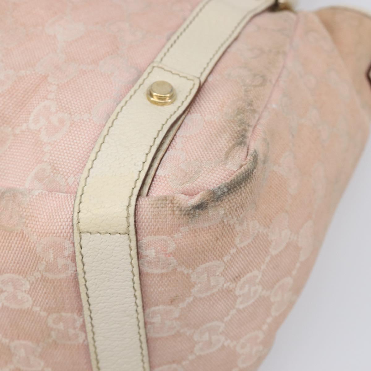 GUCCI GG Canvas Abbey Tote Bag Pink Gold 130736 Auth 204056