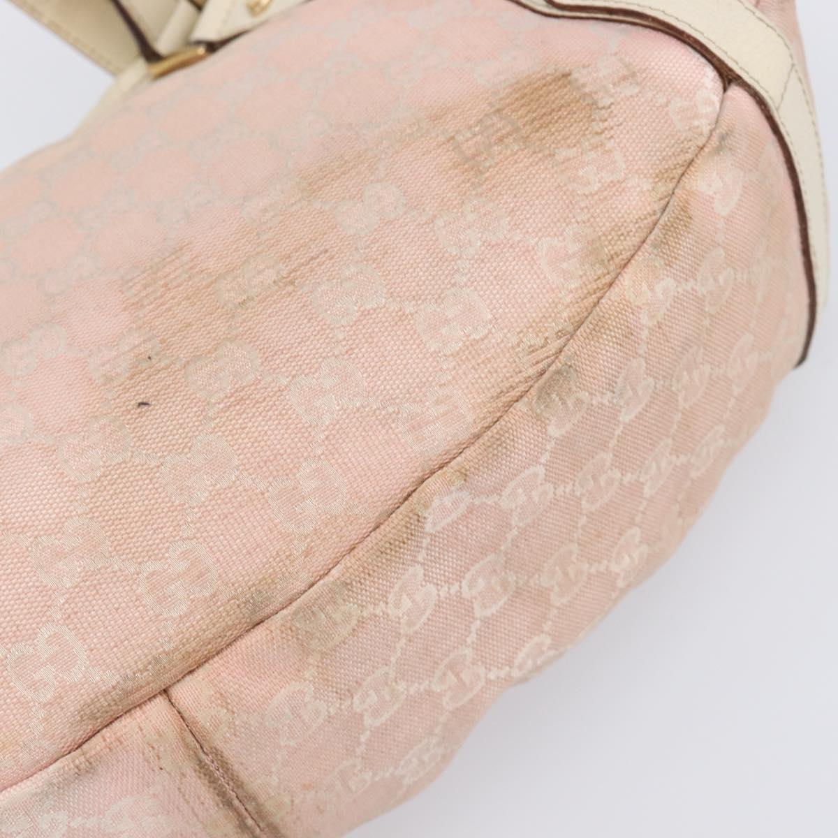 GUCCI GG Canvas Abbey Tote Bag Pink Gold 130736 Auth 204056