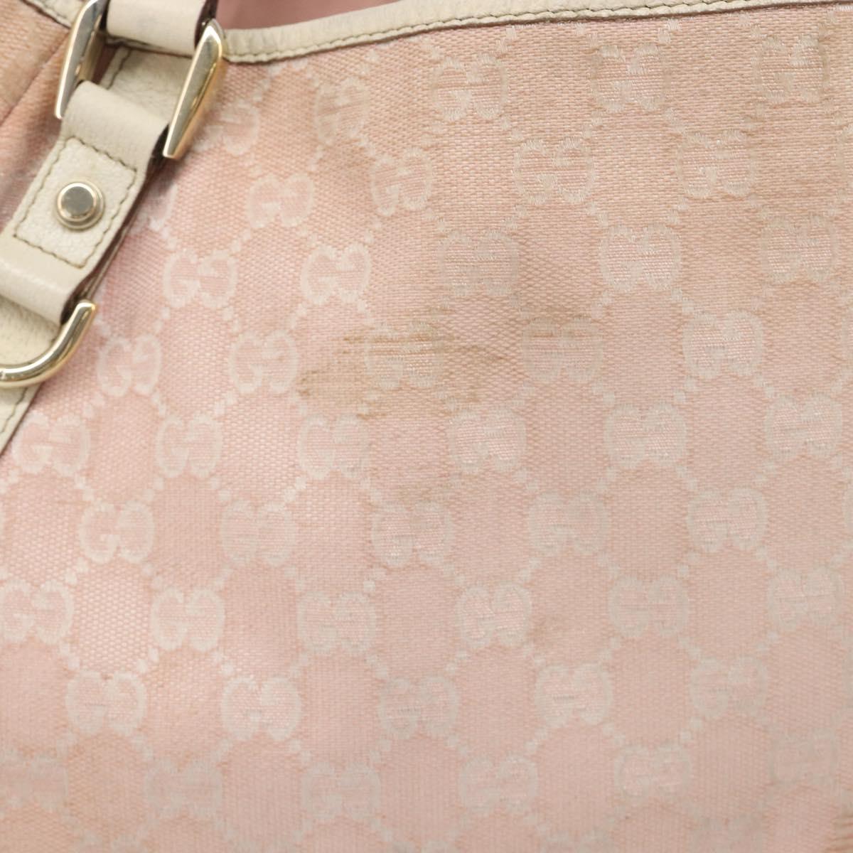 GUCCI GG Canvas Abbey Tote Bag Pink Gold 130736 Auth 204056