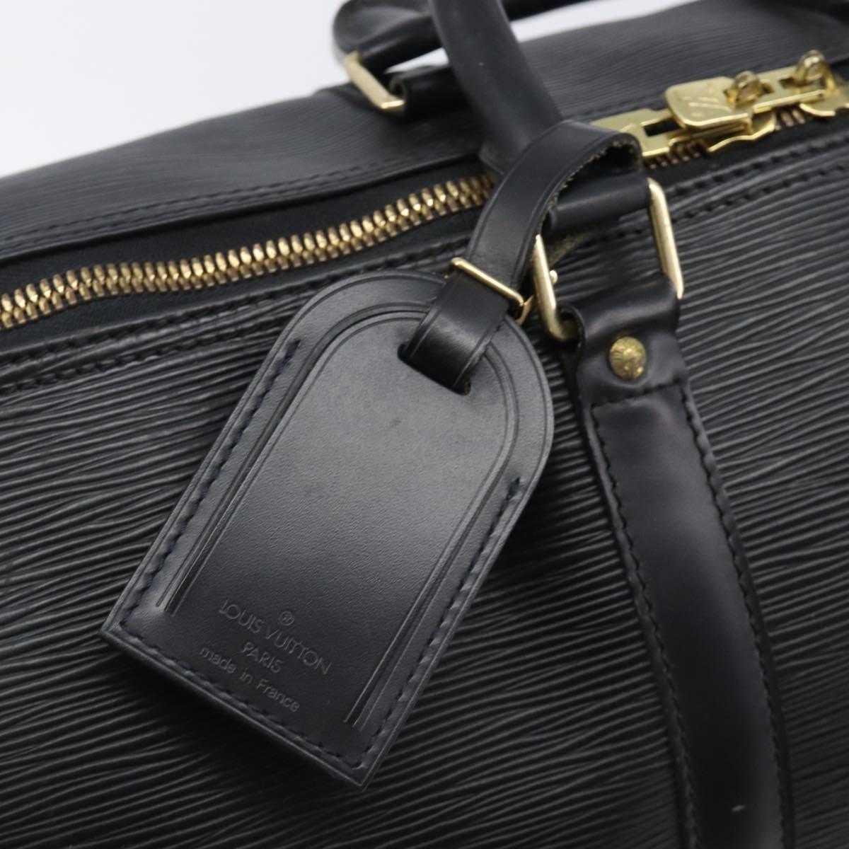 LOUIS VUITTON Epi Keepall 45 Boston Bag Black M42972 LV Auth 204059A