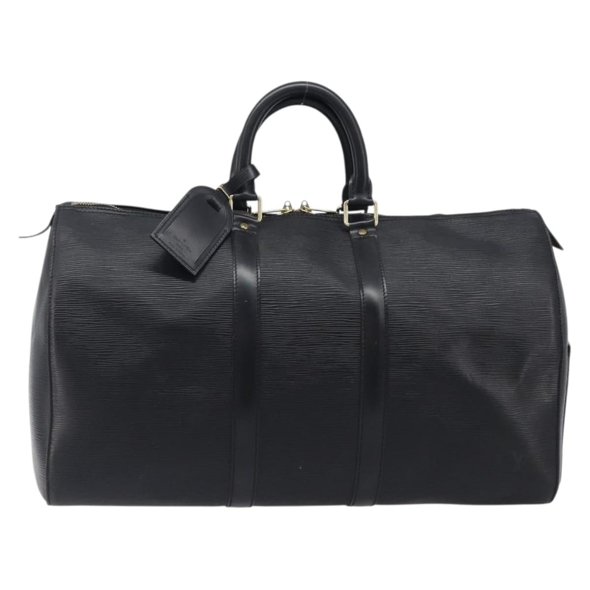LOUIS VUITTON Epi Keepall 45 Boston Bag Black M42972 LV Auth 204059A