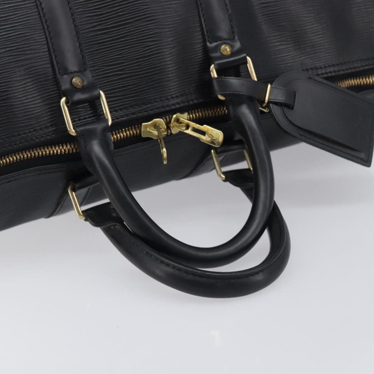 LOUIS VUITTON Epi Keepall 45 Boston Bag Black M42972 LV Auth 204059A