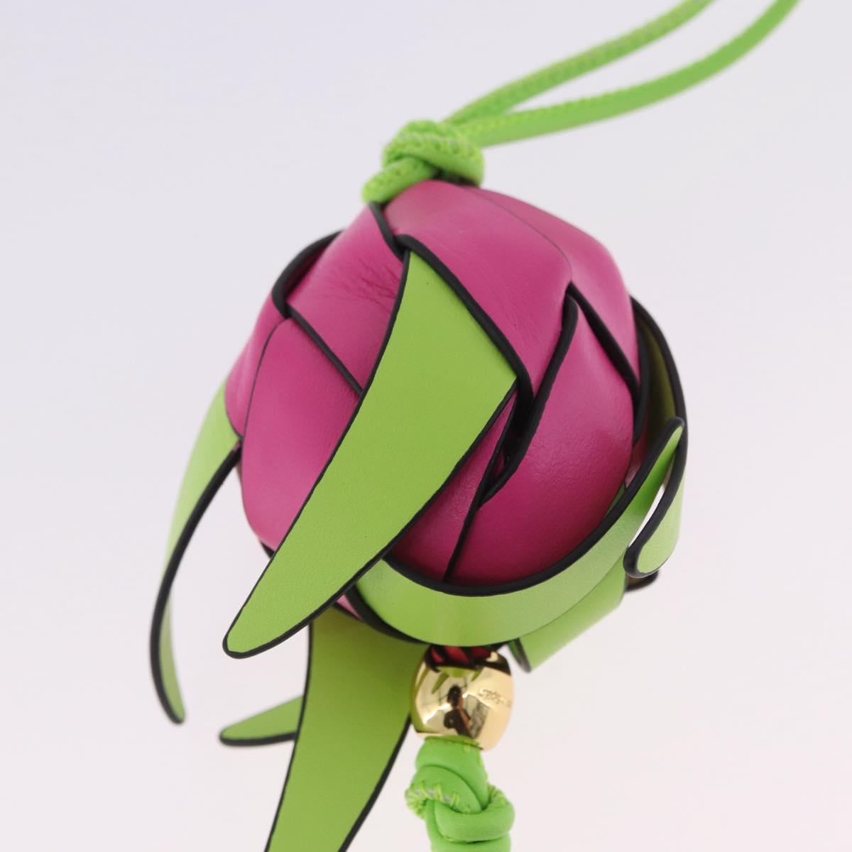 LOEWE Dragon Fruit Charm Leather Pink Gold Auth 204060M