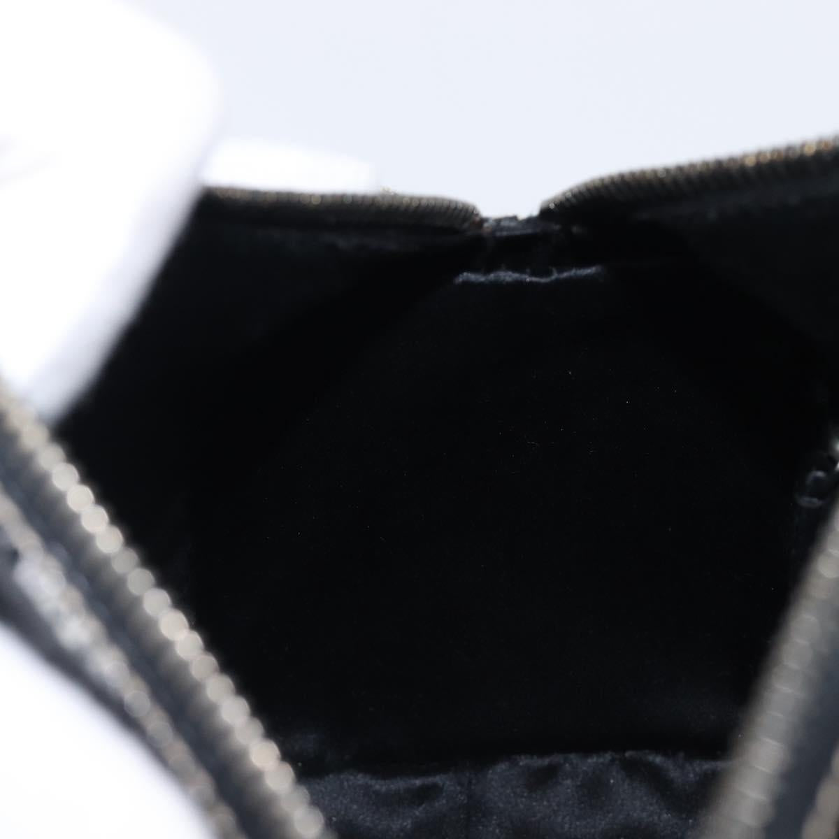 PRADA Hand Bag Patent leather Black Silver Auth 204066A