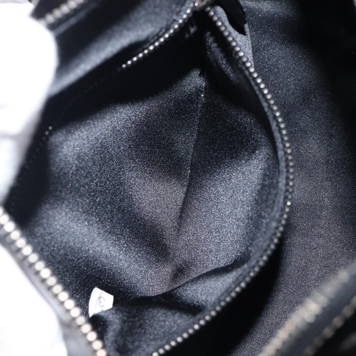 PRADA Hand Bag Patent leather Black Silver Auth 204066A