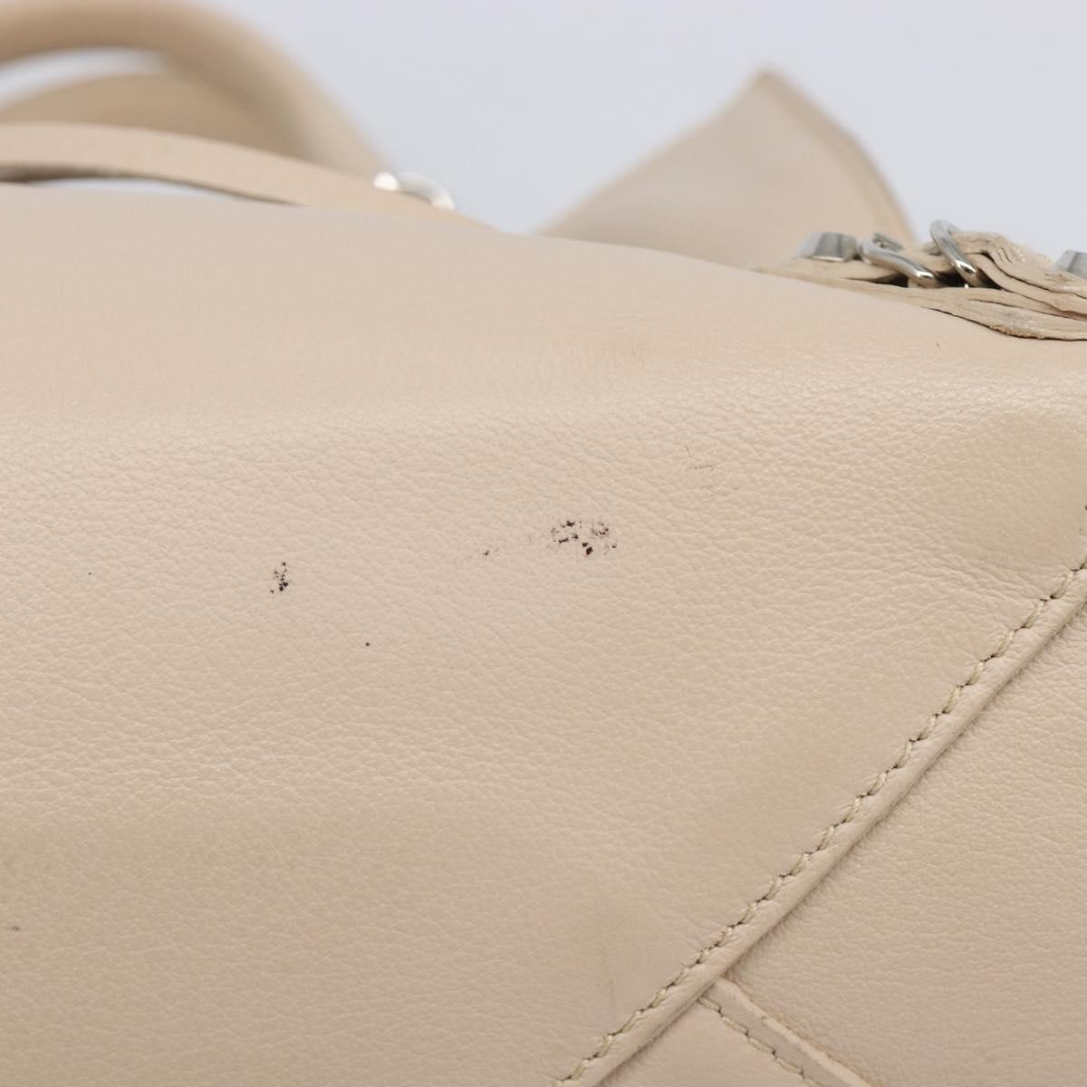 BALENCIAGA Paper Mini Hand Bag Leather 2way Gray Silver 357333 Auth 204084V
