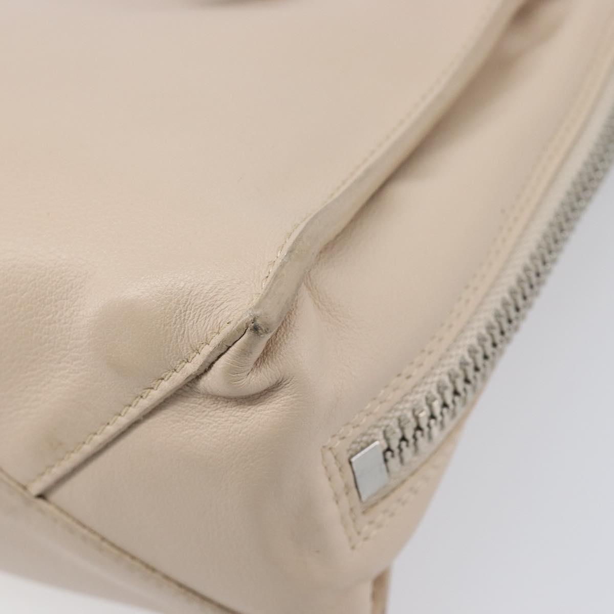 BALENCIAGA Paper Mini Hand Bag Leather 2way Gray Silver 357333 Auth 204084V