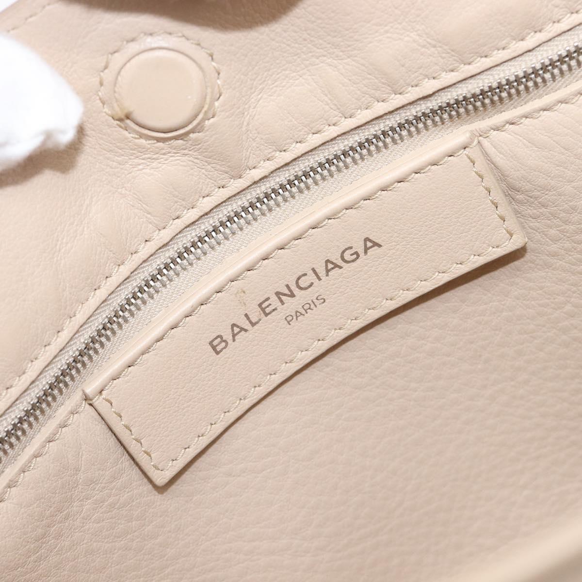 BALENCIAGA Paper Mini Hand Bag Leather 2way Gray Silver 357333 Auth 204084V