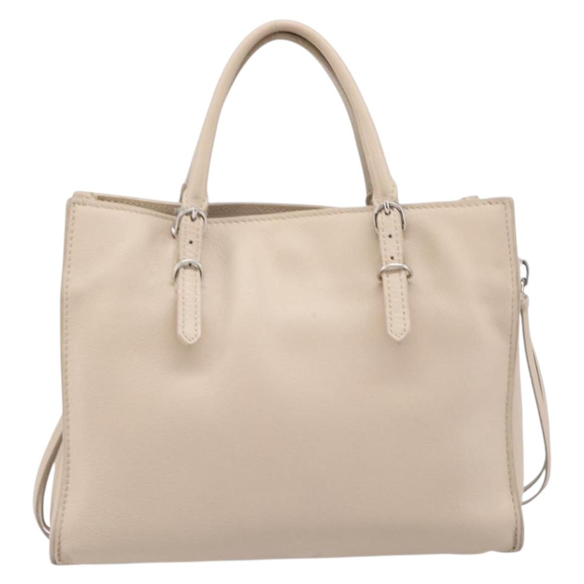 BALENCIAGA Paper Mini Hand Bag Leather 2way Gray Silver 357333 Auth 204084V