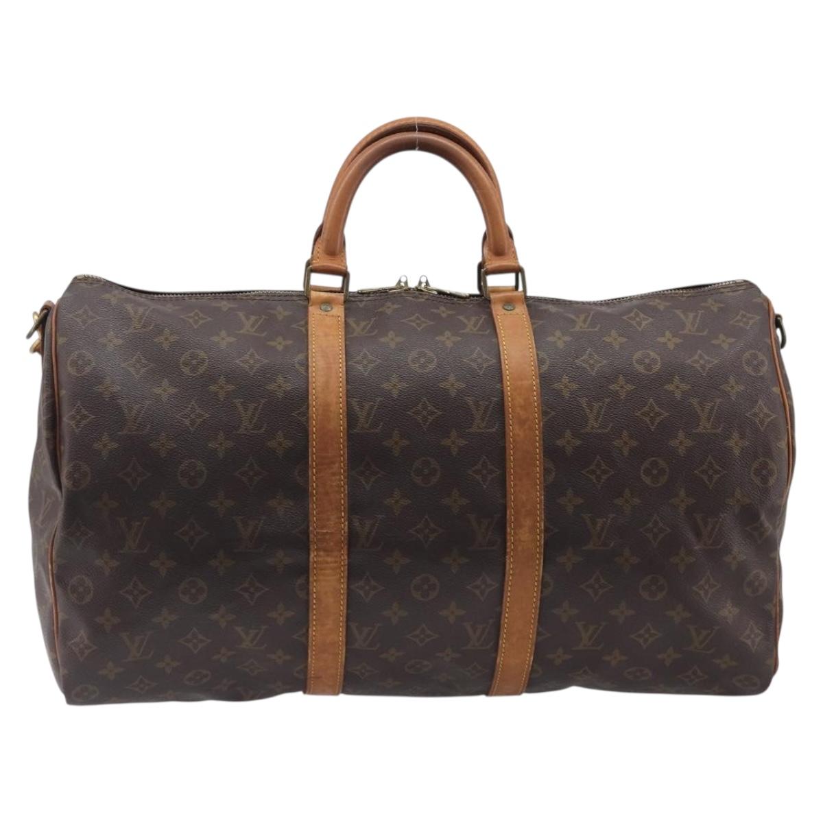 LOUIS VUITTON Monogram Keepall Bandouliere 50 Boston Bag M41416 LV Auth 204089