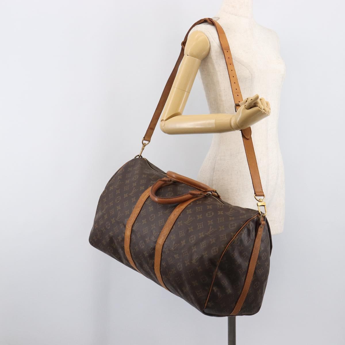 LOUIS VUITTON Monogram Keepall Bandouliere 50 Boston Bag M41416 LV Auth 204089