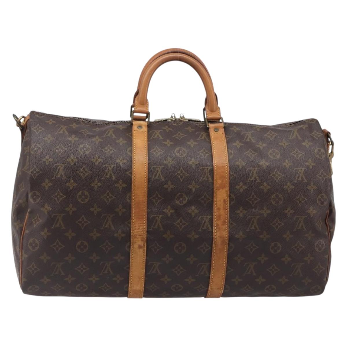 LOUIS VUITTON Monogram Keepall Bandouliere 50 Boston Bag M41416 LV Auth 204089