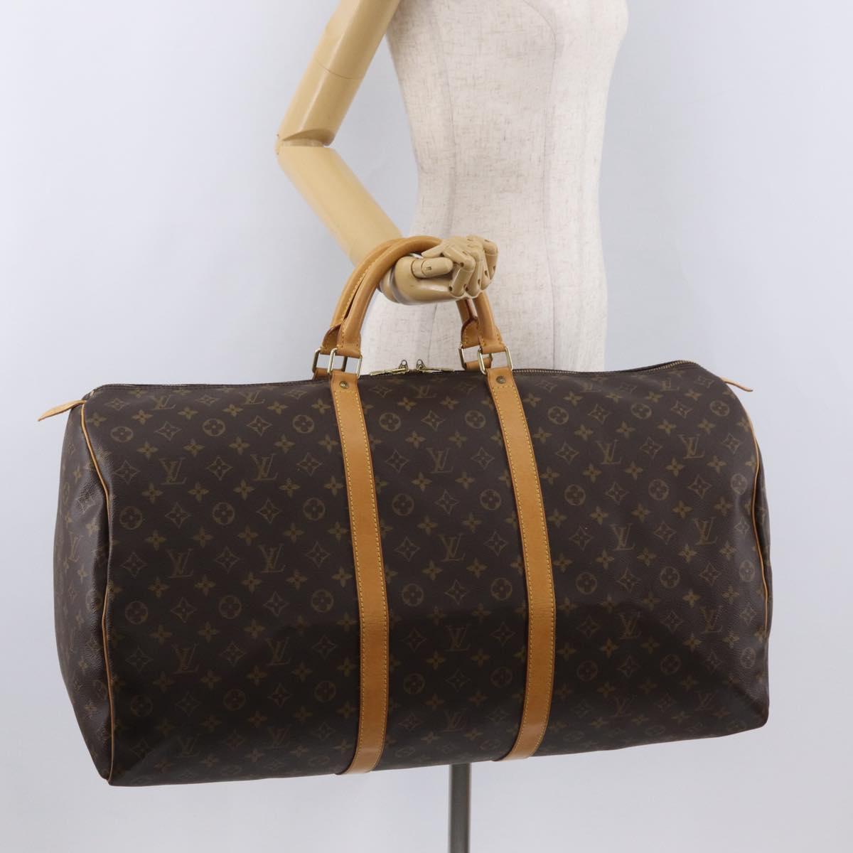 LOUIS VUITTON Monogram Keepall 60 Boston Bag M41422 LV Auth 204091V