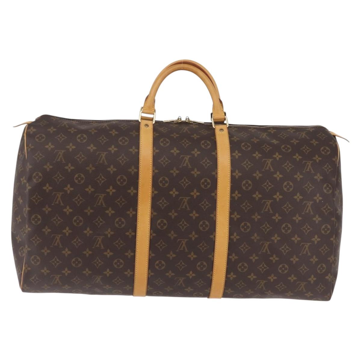 LOUIS VUITTON Monogram Keepall 60 Boston Bag M41422 LV Auth 204091V