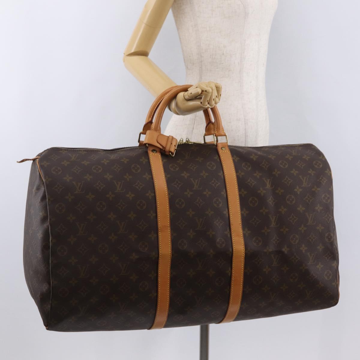 LOUIS VUITTON Monogram Keepall 60 Boston Bag M41422 LV Auth 204092V