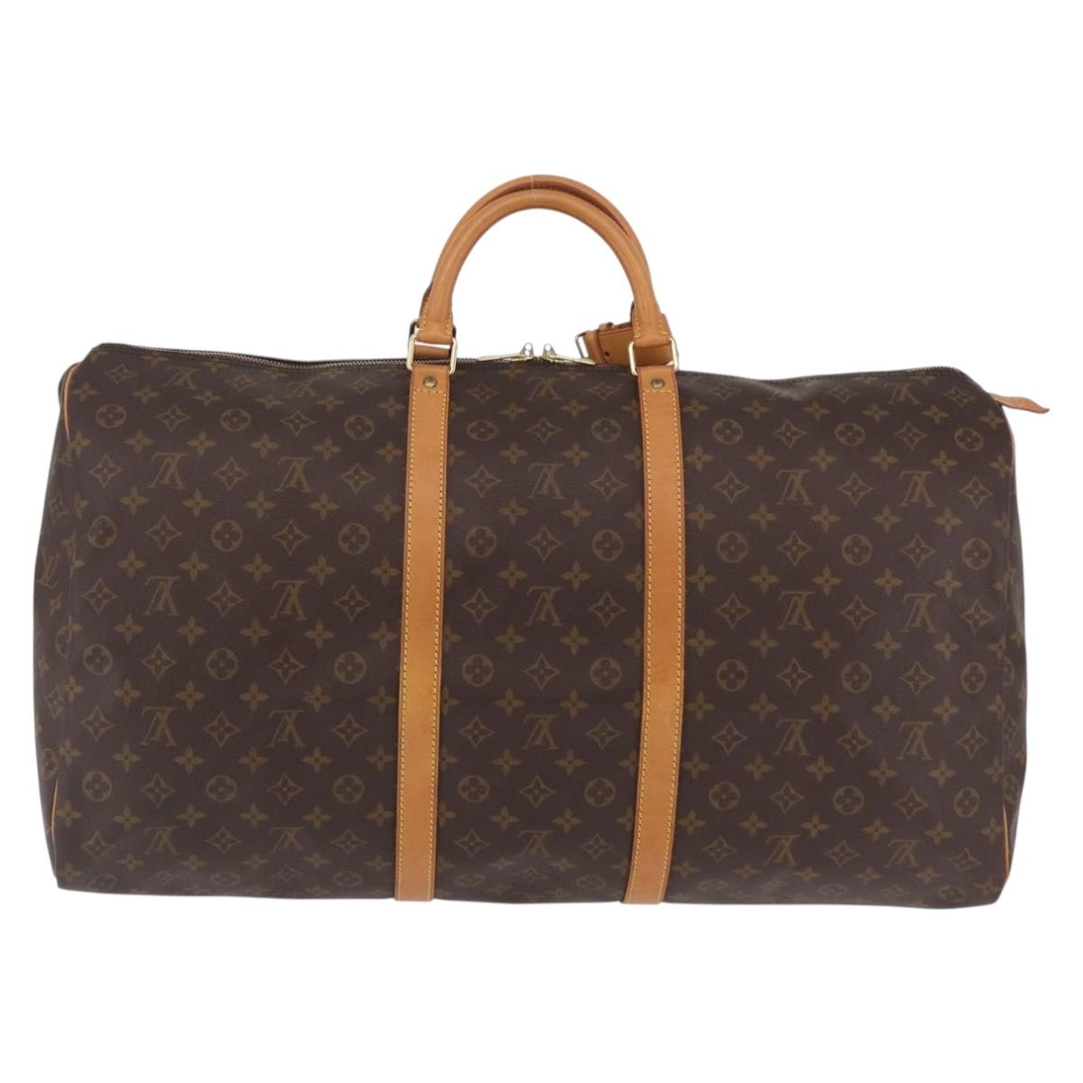 LOUIS VUITTON Monogram Keepall 60 Boston Bag M41422 LV Auth 204092V