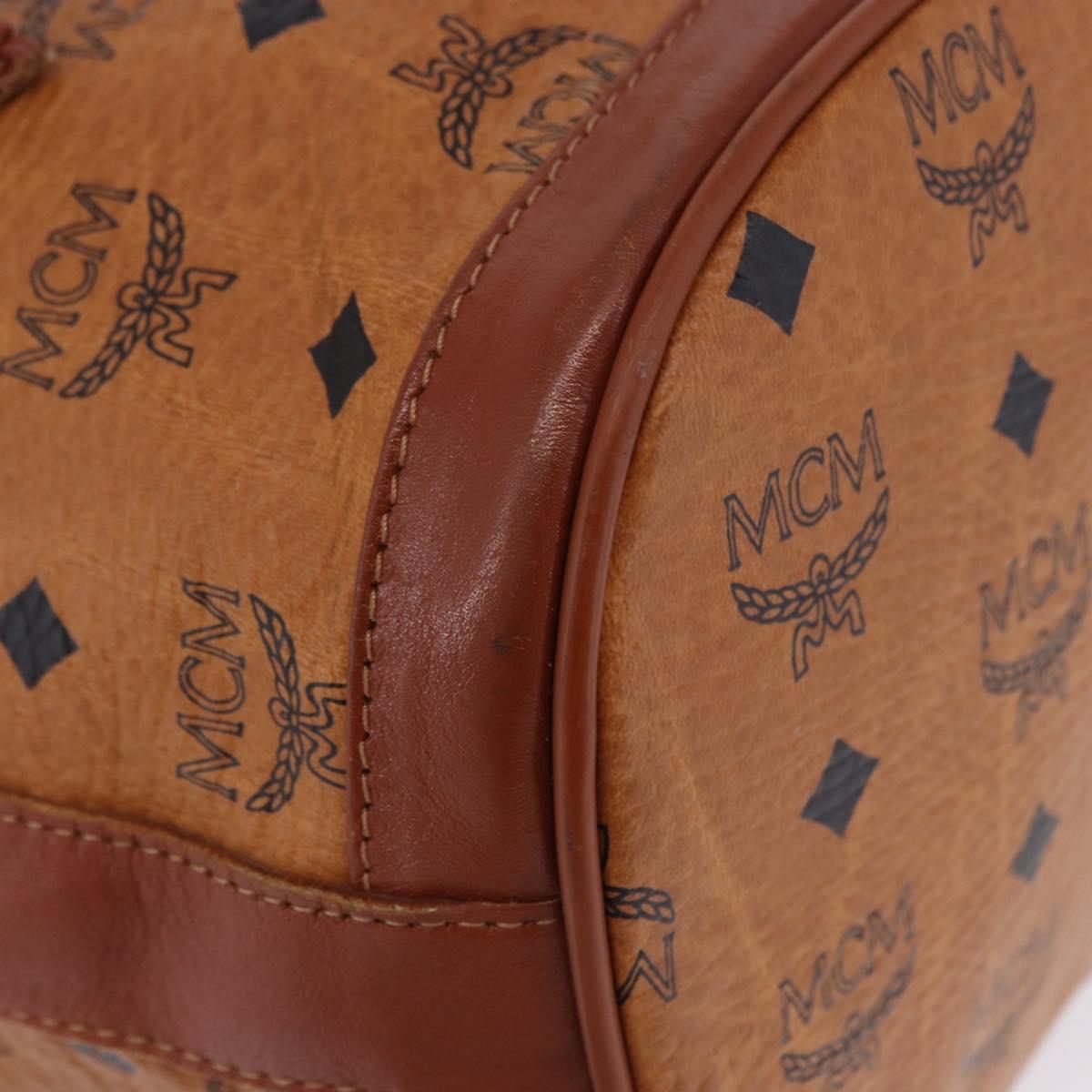 MCM Vicetos Logogram Shoulder Bag PVC Leather Brown Gold Auth 204094