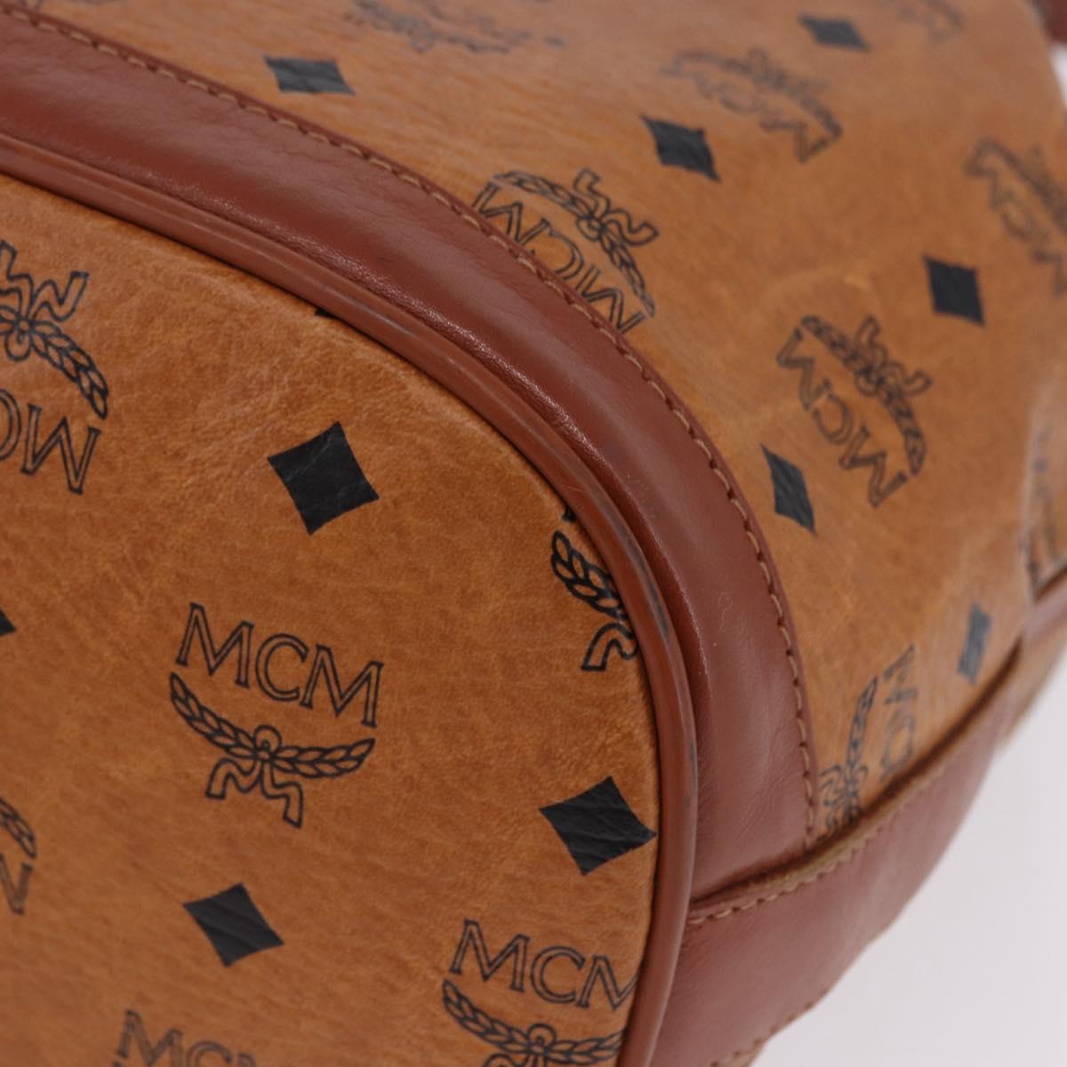 MCM Vicetos Logogram Shoulder Bag PVC Leather Brown Gold Auth 204094