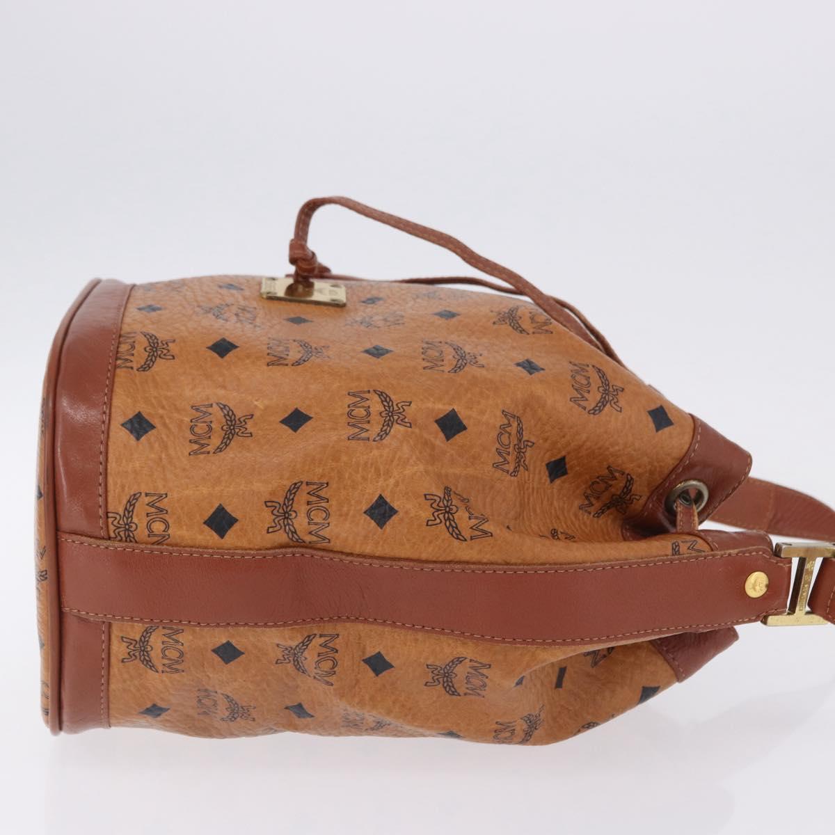 MCM Vicetos Logogram Shoulder Bag PVC Leather Brown Gold Auth 204094