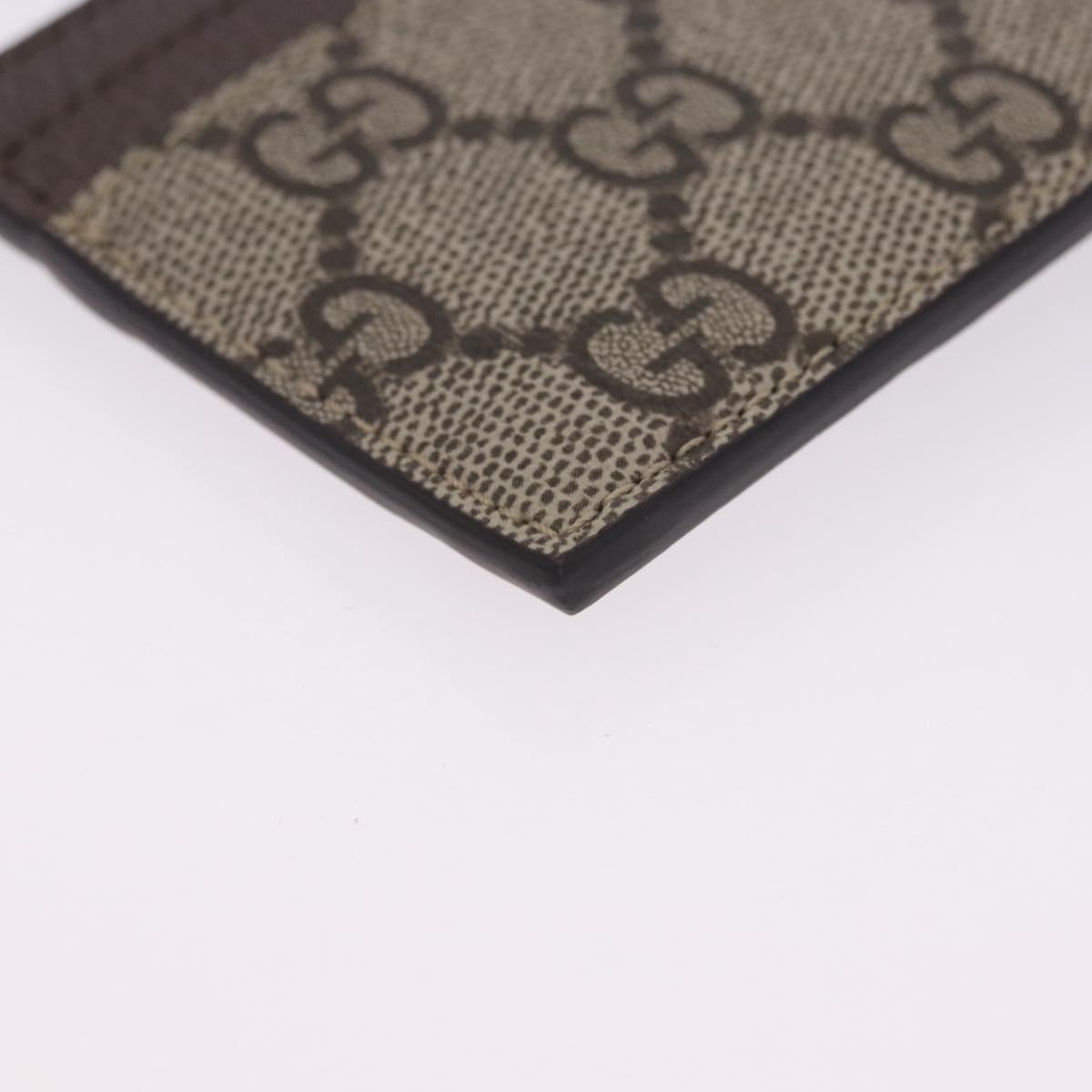 GUCCI Web Sherry Line Card Case PVC Brown Gold 523159 Auth 204103V