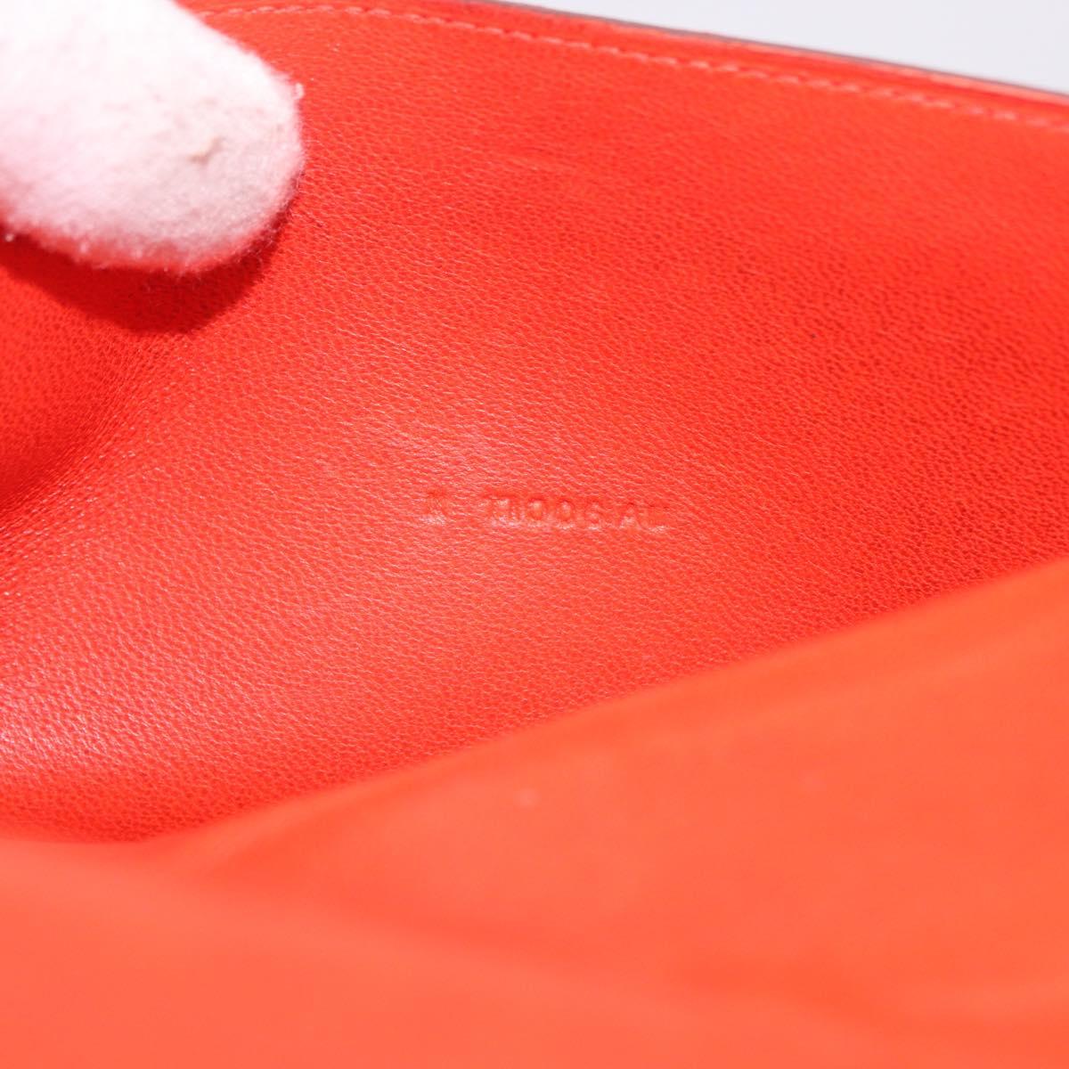HERMES Dogon Wallet Taurillon Clemence Leather Orange Silver Auth 204105