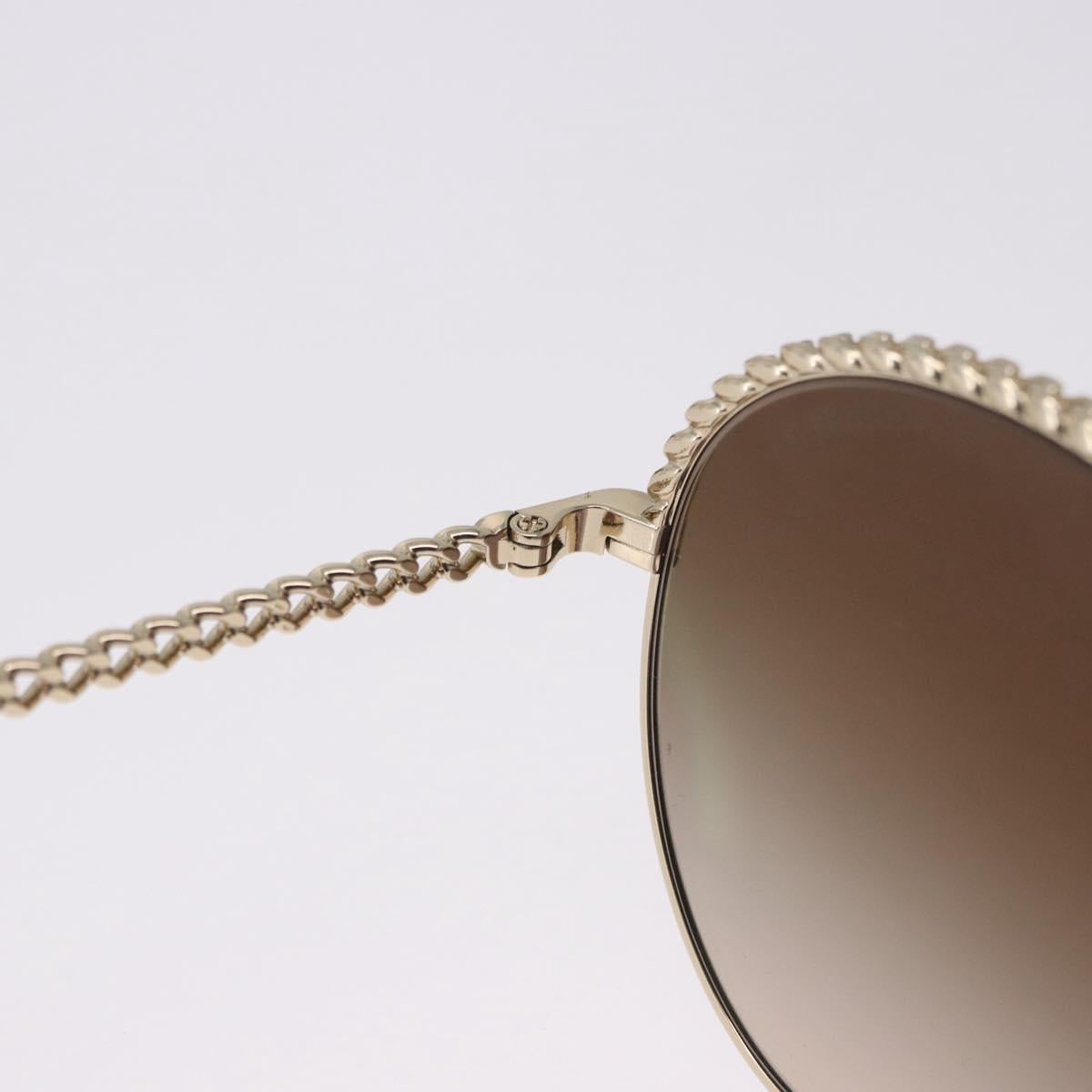 CHANEL Sunglasses metal Gold Tone CC Auth 204107M