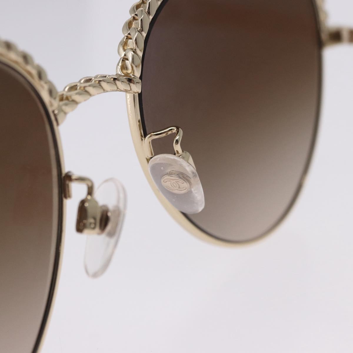 CHANEL Sunglasses metal Gold Tone CC Auth 204107M