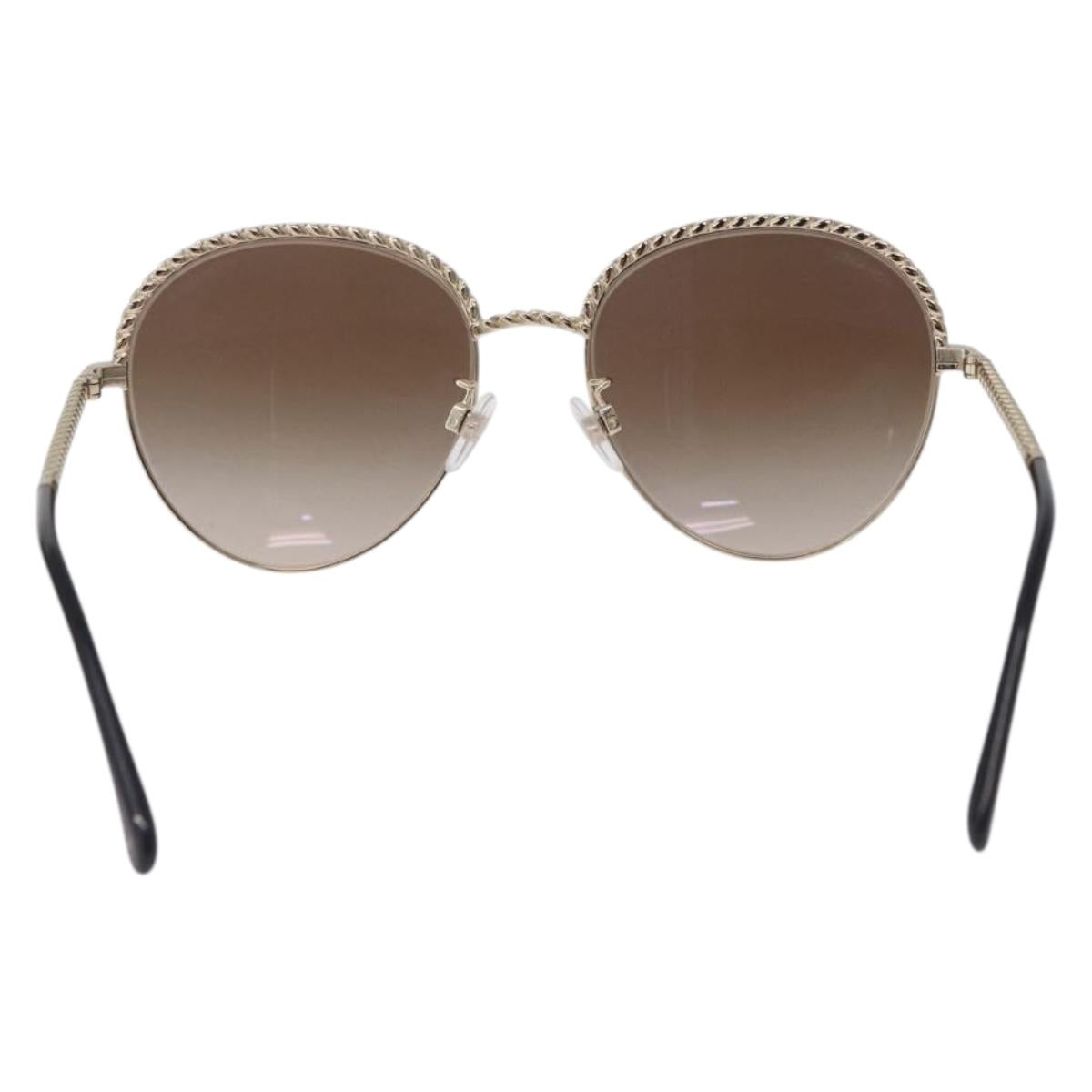 CHANEL Sunglasses metal Gold Tone CC Auth 204107M