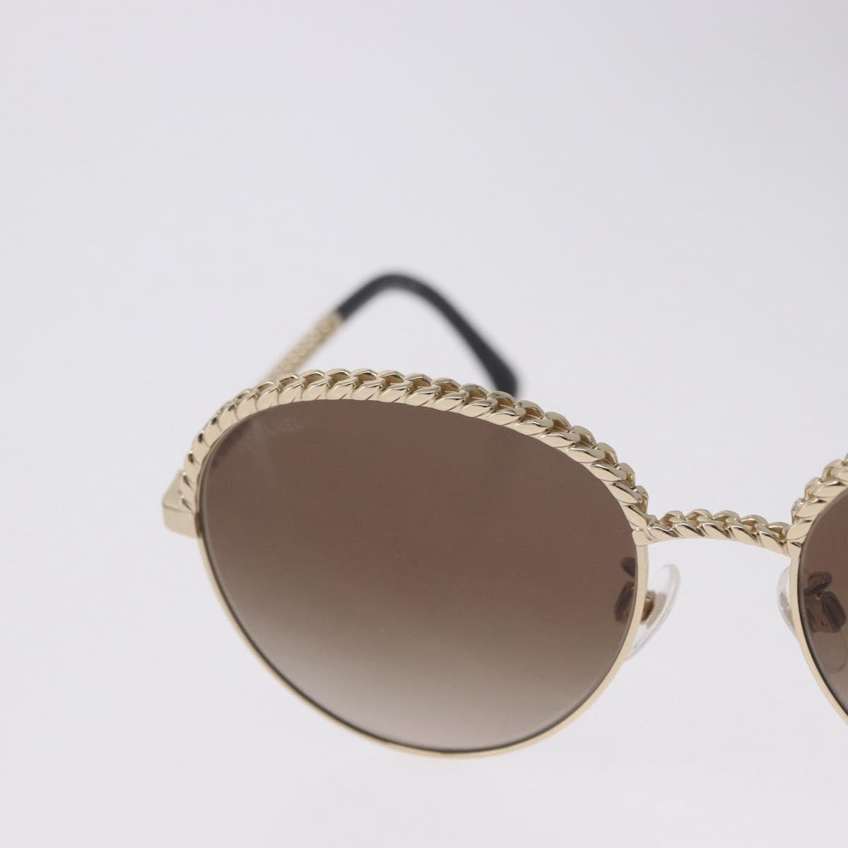 CHANEL Sunglasses metal Gold Tone CC Auth 204107M