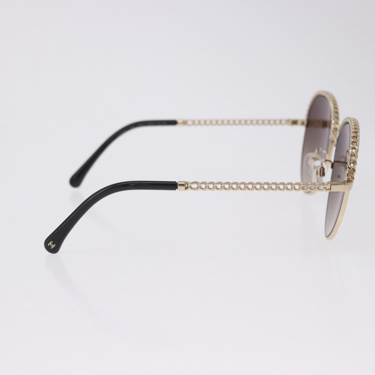 CHANEL Sunglasses metal Gold Tone CC Auth 204107M