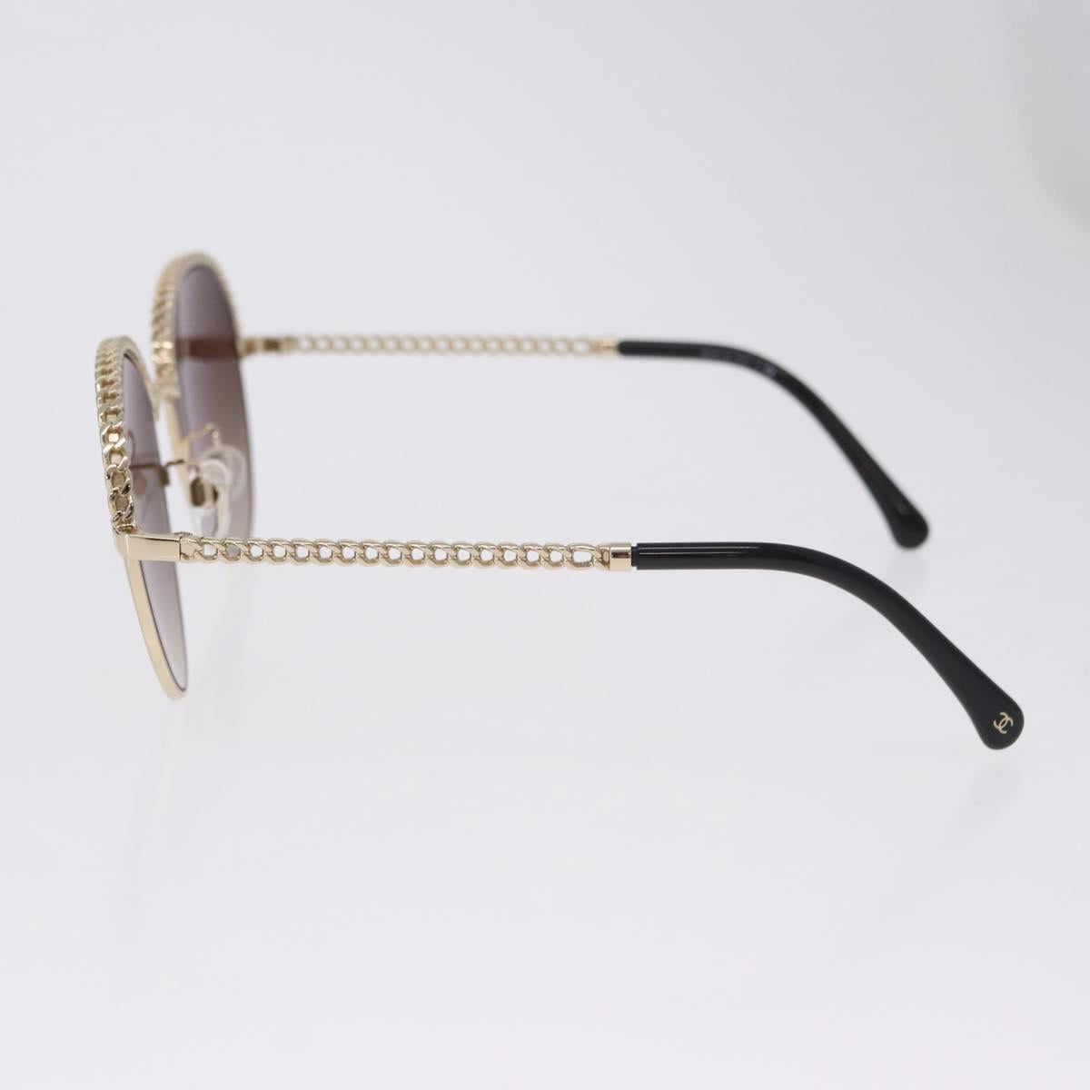 CHANEL Sunglasses metal Gold Tone CC Auth 204107M
