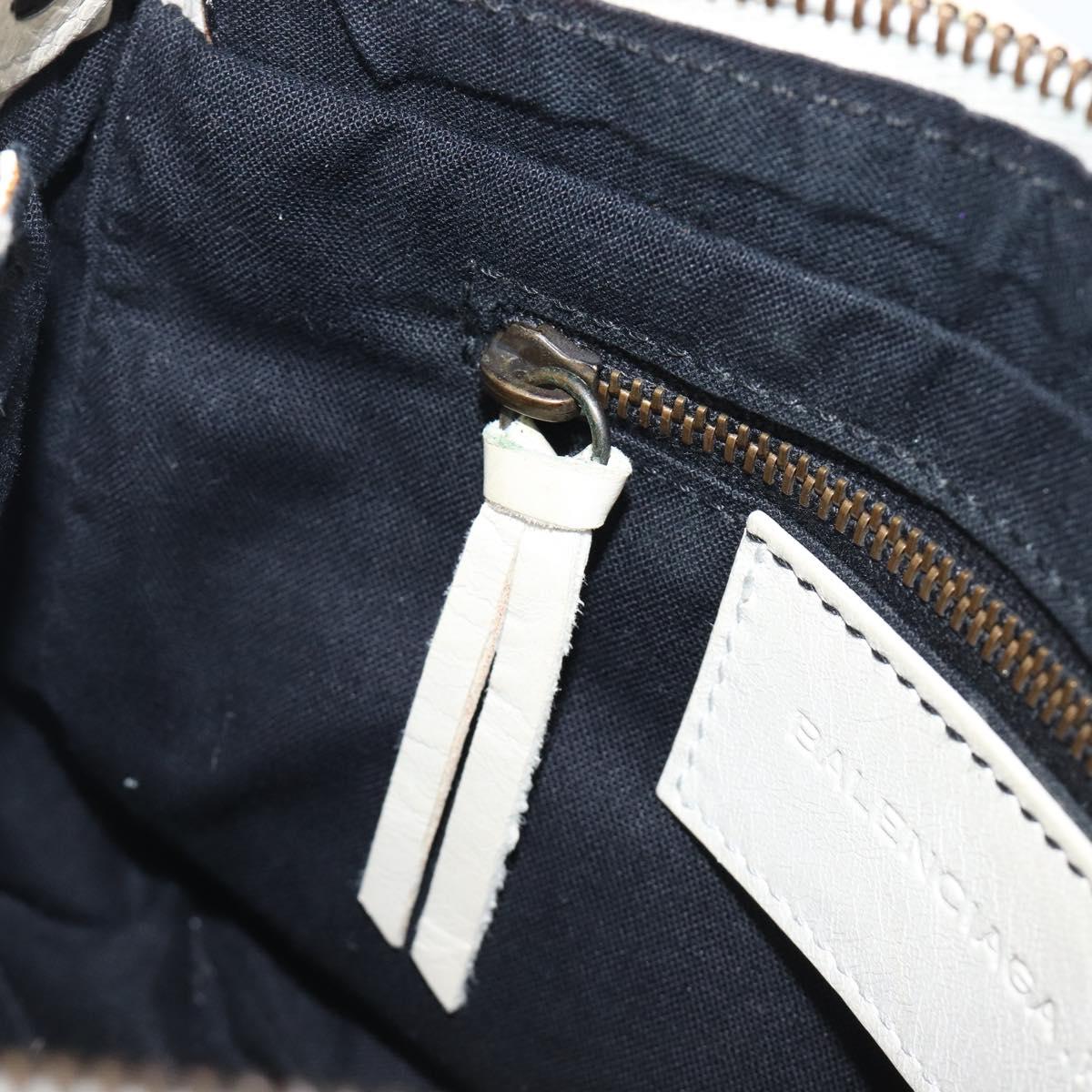 BALENCIAGA The Shoulder Bag Leather Ivory 138226 Auth 204124V
