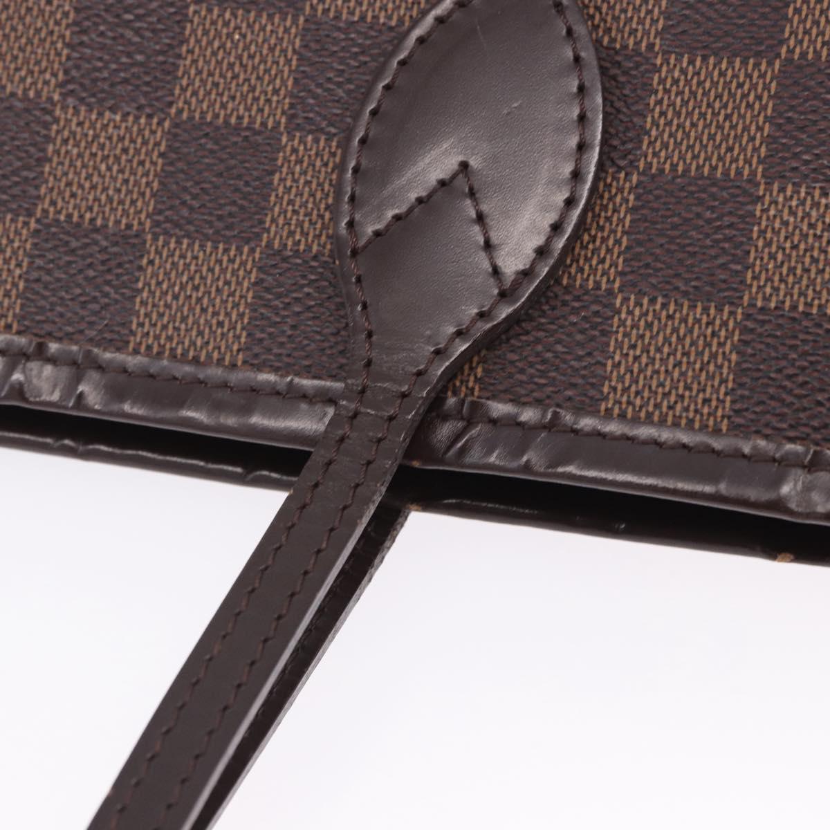 LOUIS VUITTON Damier Ebene Neverfull MM Tote Bag N51105 LV Auth 204128V
