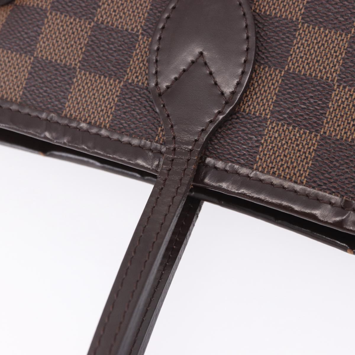 LOUIS VUITTON Damier Ebene Neverfull MM Tote Bag N51105 LV Auth 204128V
