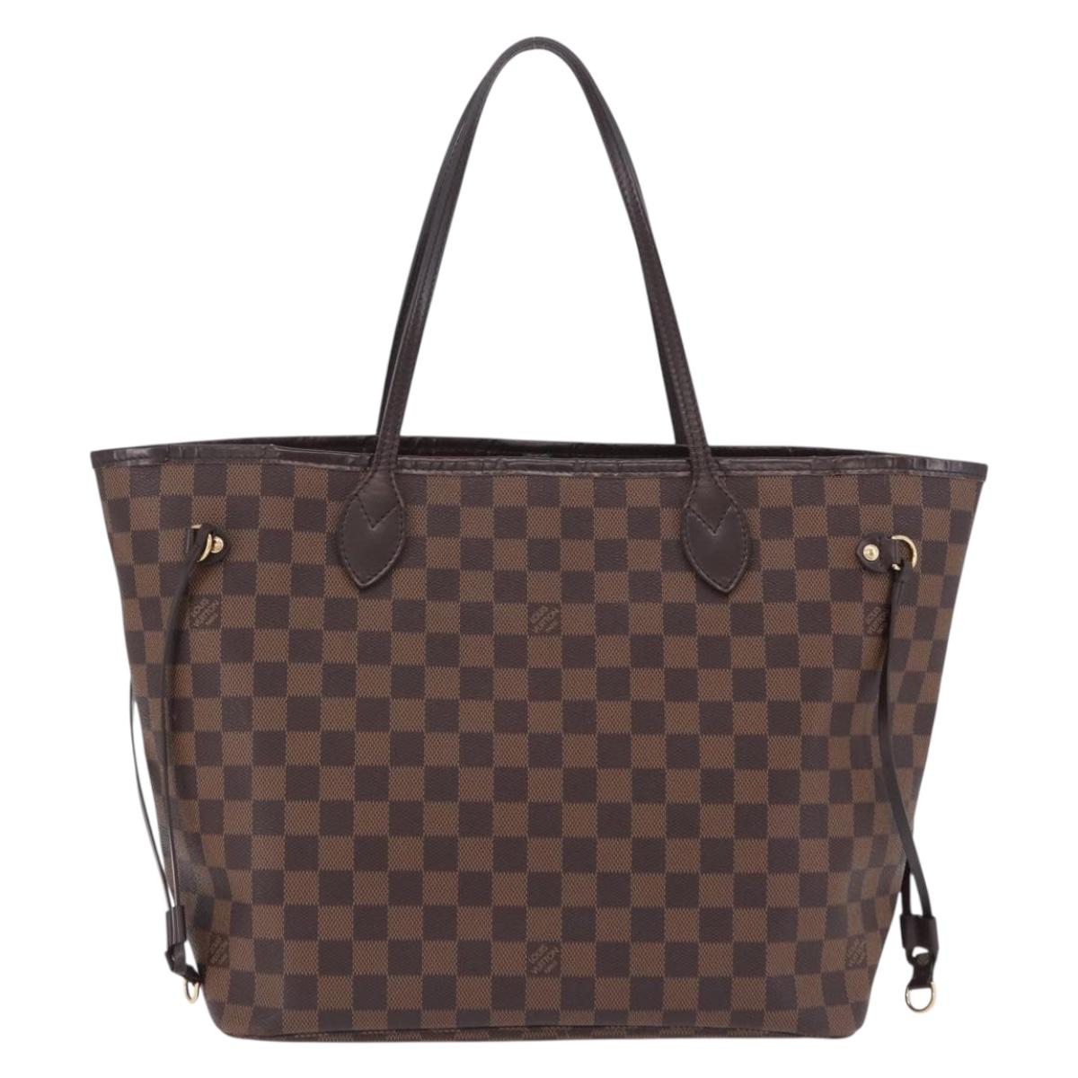 LOUIS VUITTON Damier Ebene Neverfull MM Tote Bag N51105 LV Auth 204128V