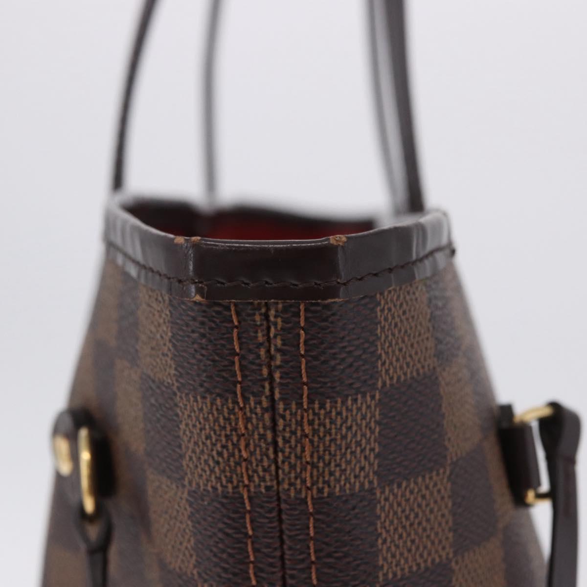 LOUIS VUITTON Damier Ebene Neverfull MM Tote Bag N51105 LV Auth 204128V