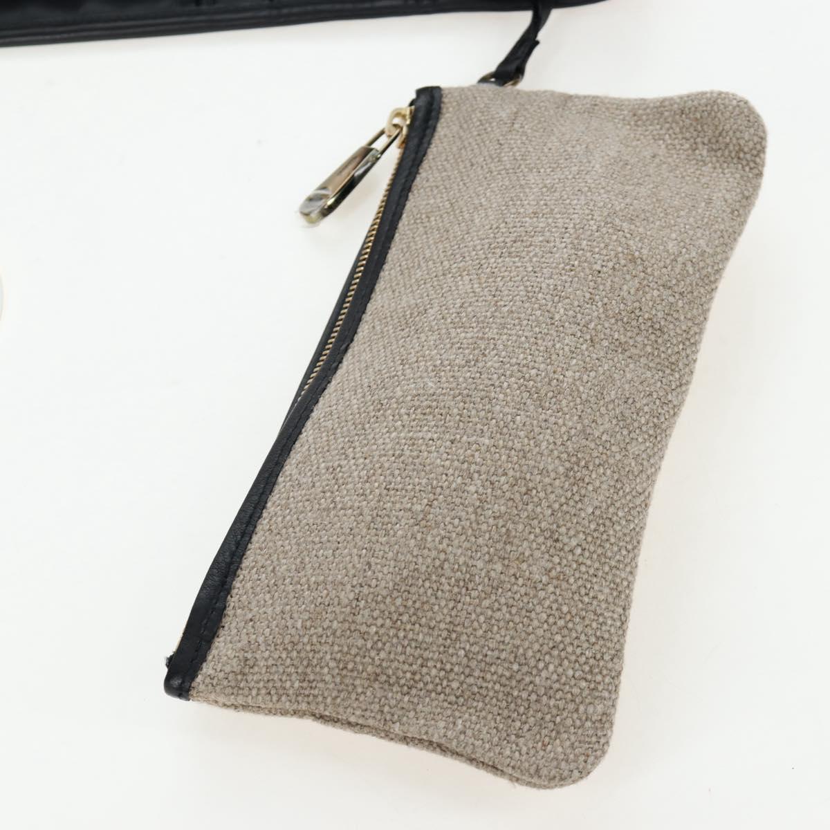 Chloe Hand Bag Canvas Beige Gold Auth 204138A