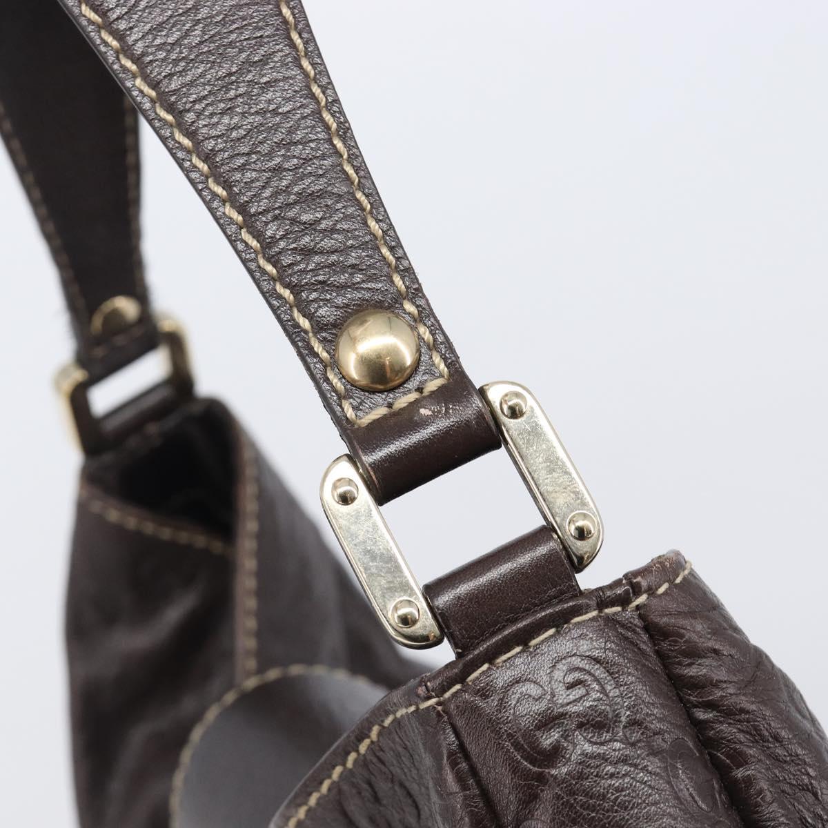 GUCCI GG Canvas Guccissima Shoulder Bag Leather Brown Gold 211933 Auth 204140V