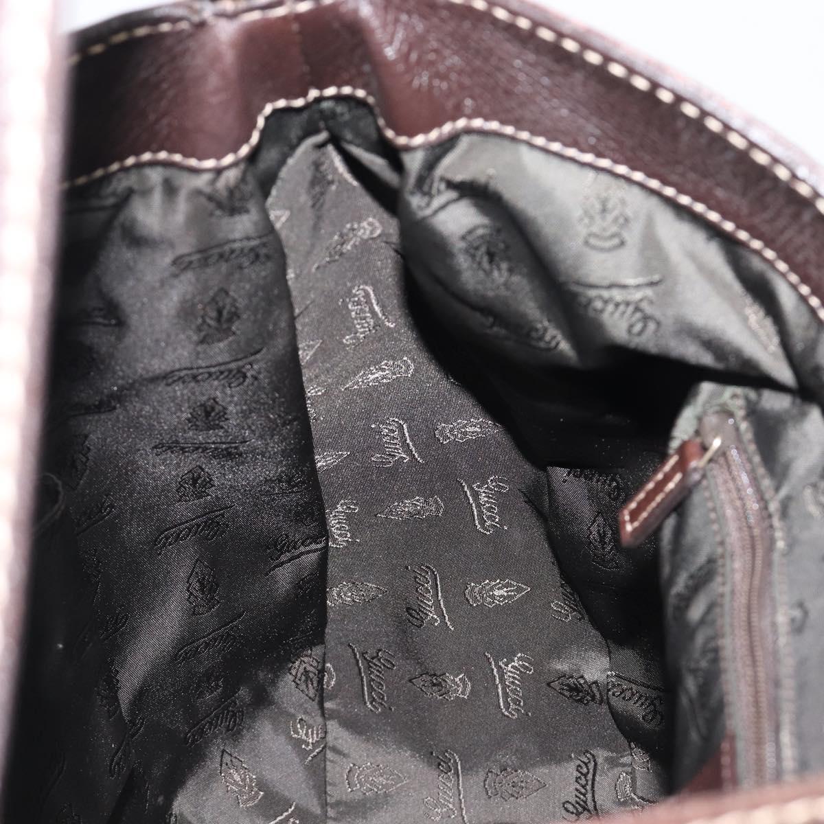 GUCCI GG Canvas Guccissima Shoulder Bag Leather Brown Gold 211933 Auth 204140V