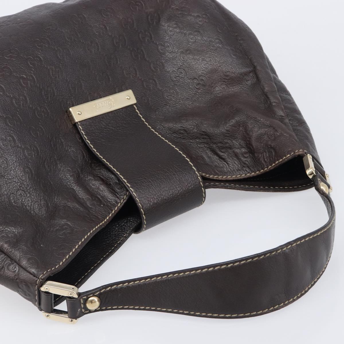 GUCCI GG Canvas Guccissima Shoulder Bag Leather Brown Gold 211933 Auth 204140V