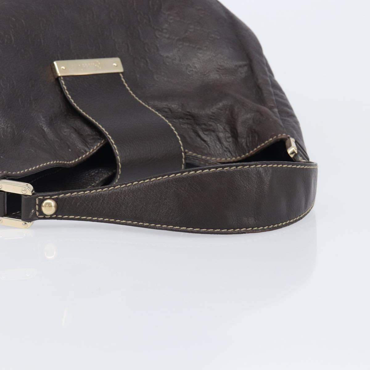 GUCCI GG Canvas Guccissima Shoulder Bag Leather Brown Gold 211933 Auth 204140V